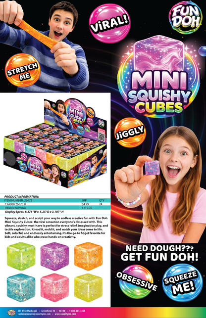 Fun Doh MINI Squishy Cube 2 Pack VIRAL Variety