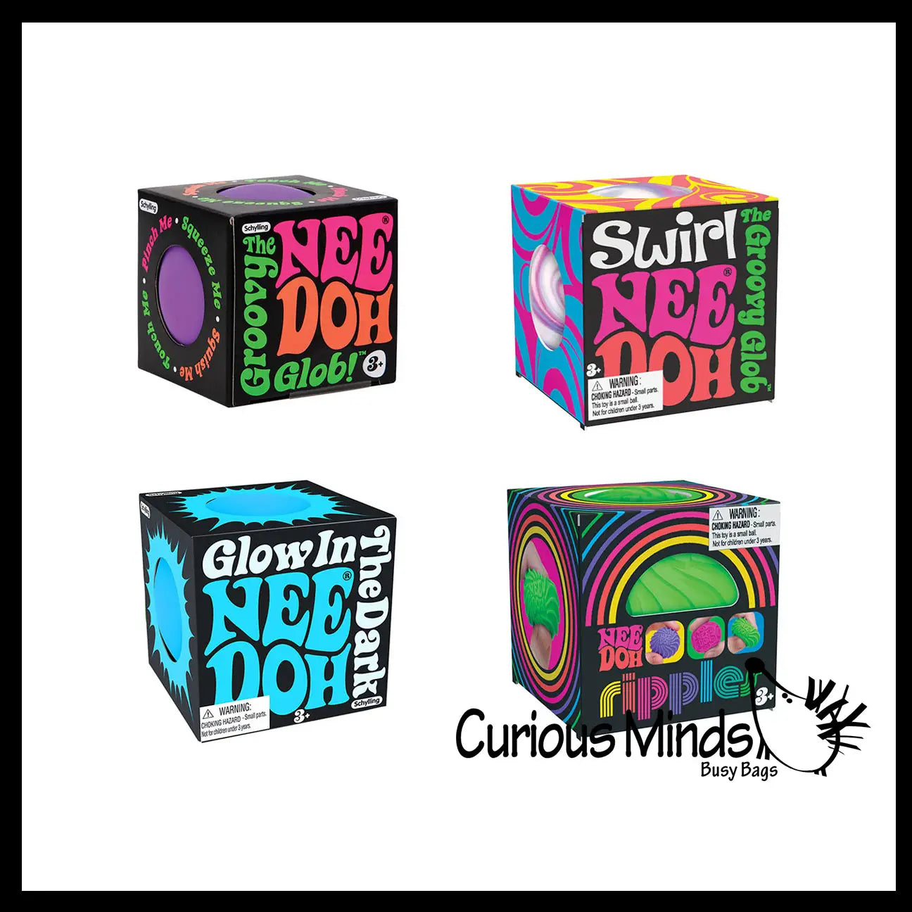 1 Needoh Assorted Teenie Tiny Nee-Doh Soft Doh Filled Stretc