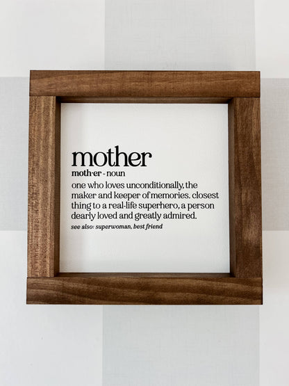 Mother Definition Wall Art | Mother's Day Gifts