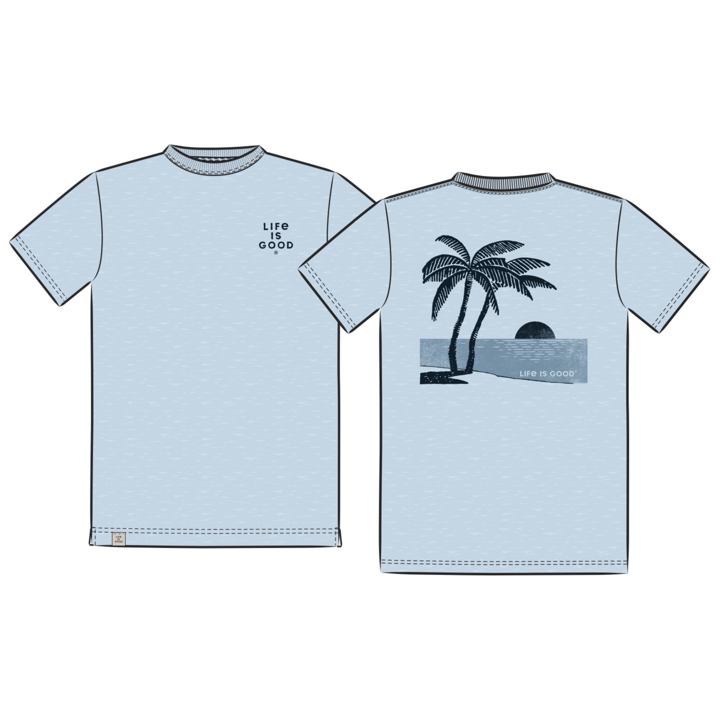 Men's Sunset Two Palms Short Sleeve Slub Slim Fit Tee