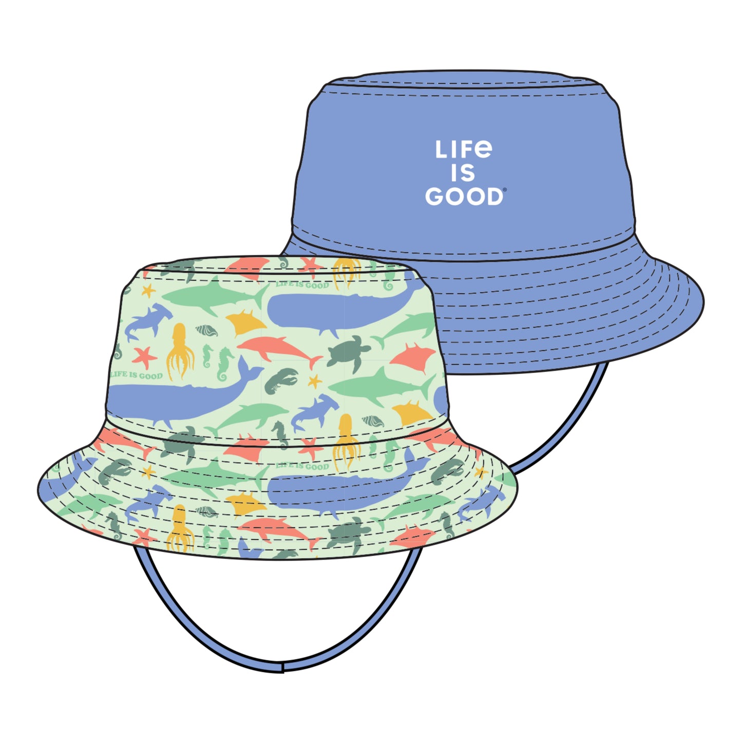 Kids Sea Life Pattern Made in the Shade Bucket Hat