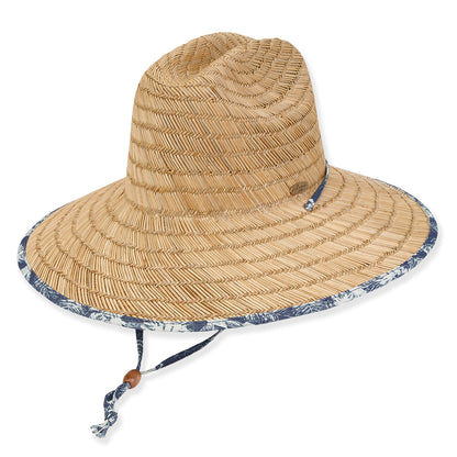 Sun 'N' Sand - Natural, Matt Straw Lifeguard, Brim 4.5" Med/Lg