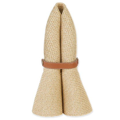 Sun 'N' Sand - Natural, Paperbraid Rollup Floppy, Brim 4"