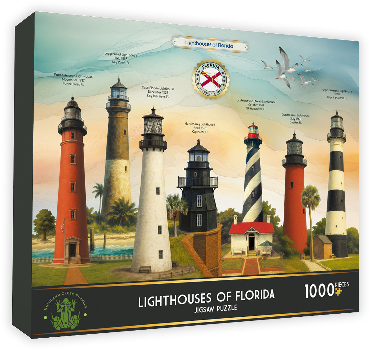 Lighthouses of Florida 1000-piece jigsaw puzzle box front