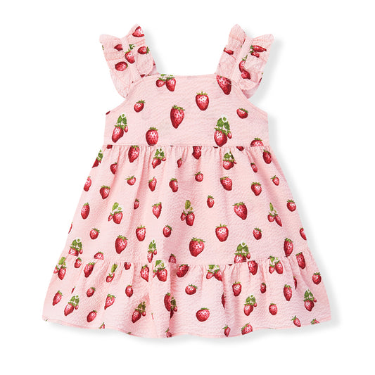Ruffle Tiered Dress Strawberry