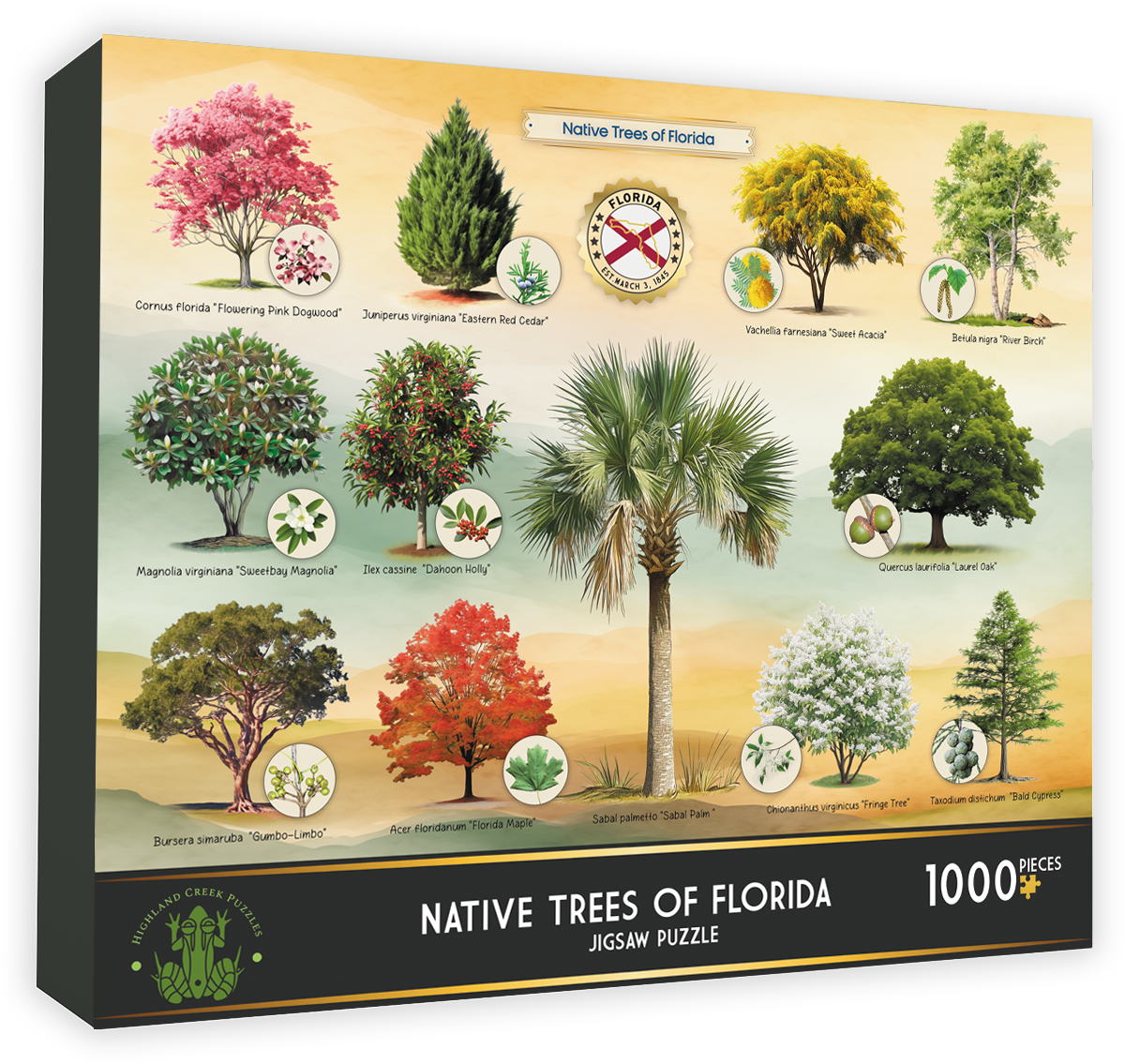 Native Trees of Florida 1000-piece jigsaw puzzle box front
