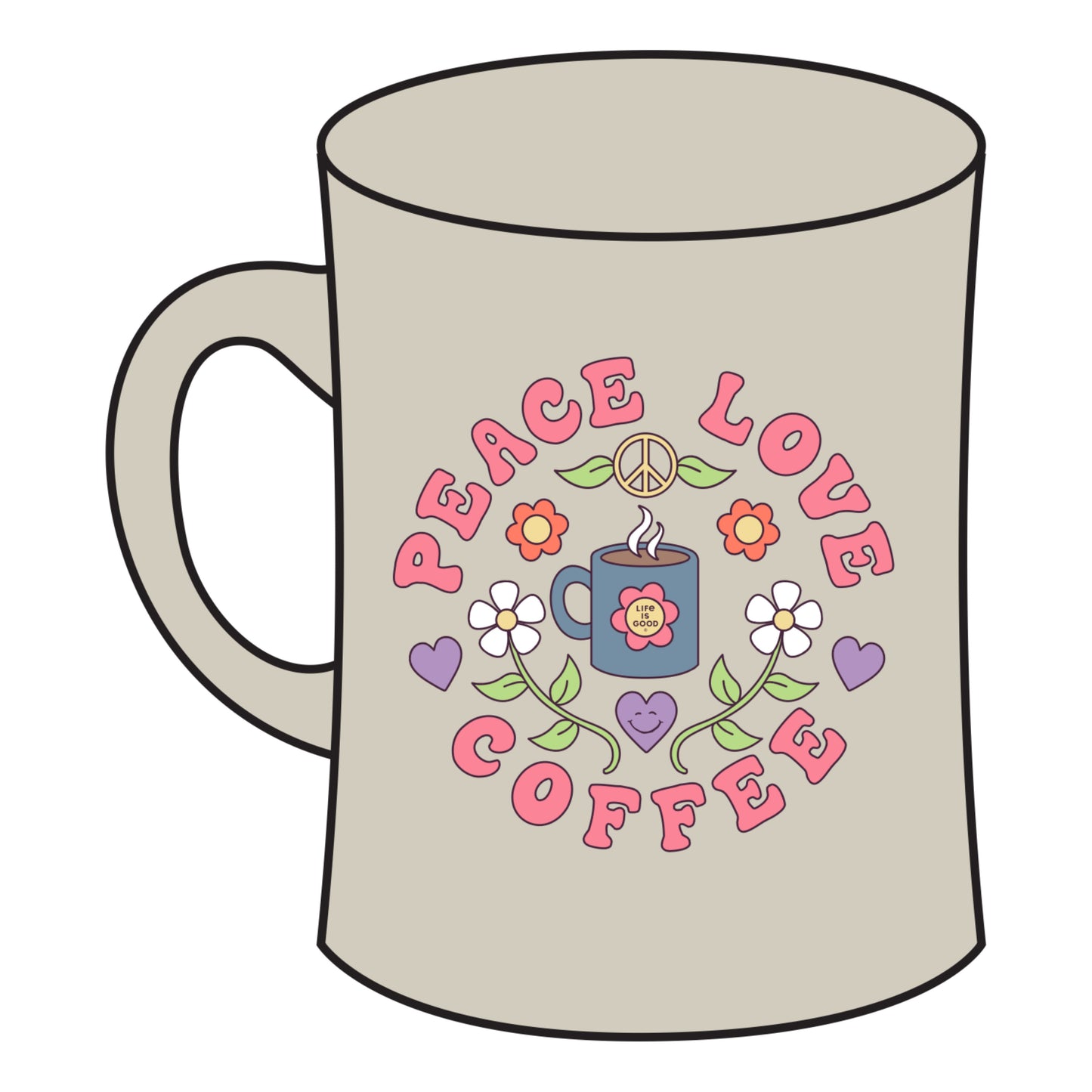 Peace Love Coffee Diner Mug