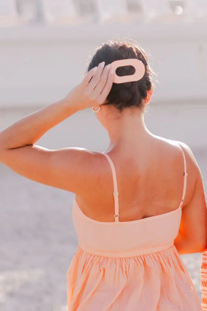 Teleties - Peach Fuzz Flat Round Clip