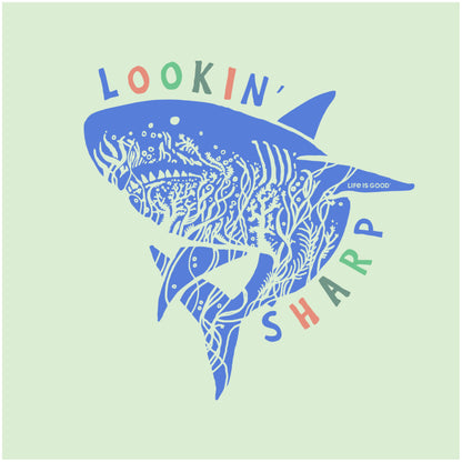 Kids Lookin Sharp Shark Short Sleeve Crusher Tee