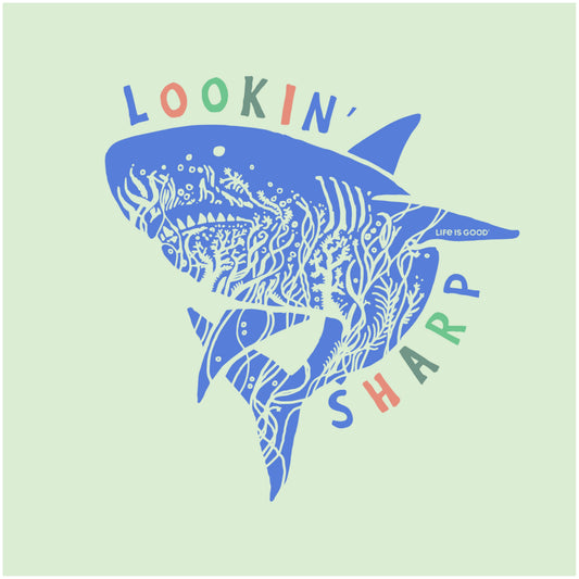 Kids Lookin Sharp Shark Short Sleeve Crusher Tee