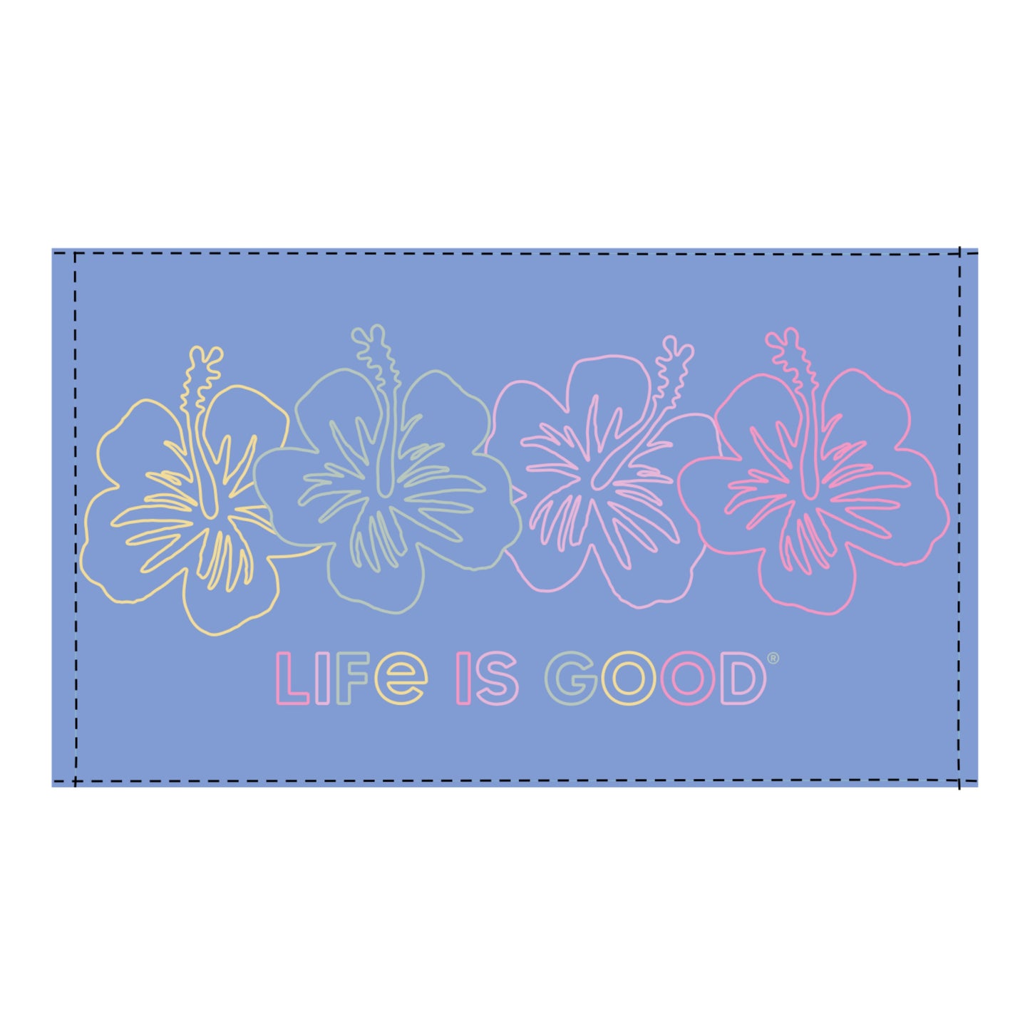 Adult Unisex Hibiscus Line Drawing Beach Towel