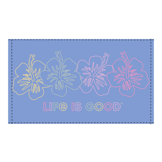 Adult Unisex Hibiscus Line Drawing Beach Towel