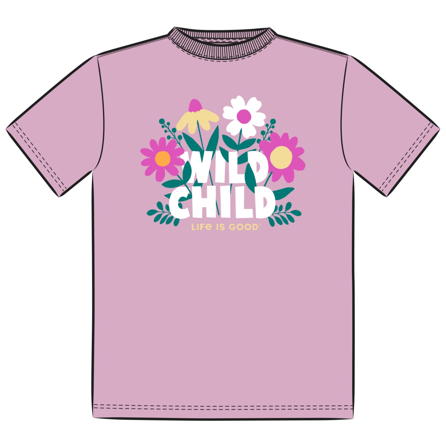 Wild Child Flowers Short Sleeve Toddler Crusher Tee
